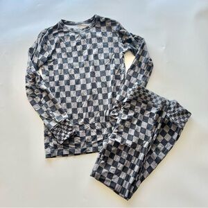 Strictly Wild Kids Youth Small Stealth Black Gray Checkered Dirt Bike Pajamas